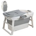 thumbnail image 6 of Wliqien 44.5" Portable Folding Bathtub, Small Foldable Tub with Thermal Cover & Massage Roller, Large Collapsible Tub, Freestanding Surround Collapsible Tub, Heightened Foldable Bathtub, 6 of 6