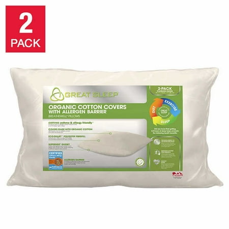 Great Sleep Organic Shell Pillow 4 pack Walmart