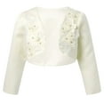 thumbnail image 1 of TSSOE Boléro Brodé Floral à Manches Longues pour Filles, Robe de Princesse, Cardigan Court Champagne 90, 1 of 7