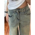 thumbnail image 3 of Pantalones vaqueros desgastados de pierna ancha para mujer, ropa de calle americana, Vintage, Y2k, cintura alta, rectos, longitud completa, 3 of 5