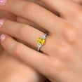 thumbnail image 4 of Gem Stone King 925 Silver and 10K Yellow Gold Yellow Citrine and Lab Grown Diamond Engagement Ring for Women | 1.84 Cttw | Oval 8X6MM | Gemstone November Birthstone | Size 7, 4 of 6