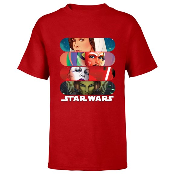 Stars Wars Women of the Galaxy - Short Sleeve T-Shirt for Kids - Customized-Red
