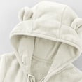 thumbnail image 6 of mgoYE Baby Newborn Baby Bear Outfit With Fold-Over Mittens Footies Thin Fleece Romper Hooded Jumpsuit Winter Coat Girls Boys(White,3-6 Months), 6 of 9