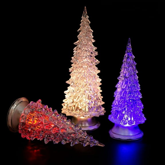 Gcvizuso Christmas Tree, Christmas Tree Decorations, Colorful Acrylic Christmas Tree With Small Night At The Bottom, Luminous Floor Stall, Plastic Toy, Christmas Gift