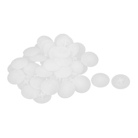 

17mm Funiture Cam Lock Nut Round Decorative Cross Head Caps Cover White 40pcs