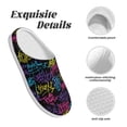 thumbnail image 5 of Lsque Graffiti Art Pattern Womens Comfort Cotton on Scuff With Memory Foam and Anti-skid Sole Slipper-35/36, 5 of 7