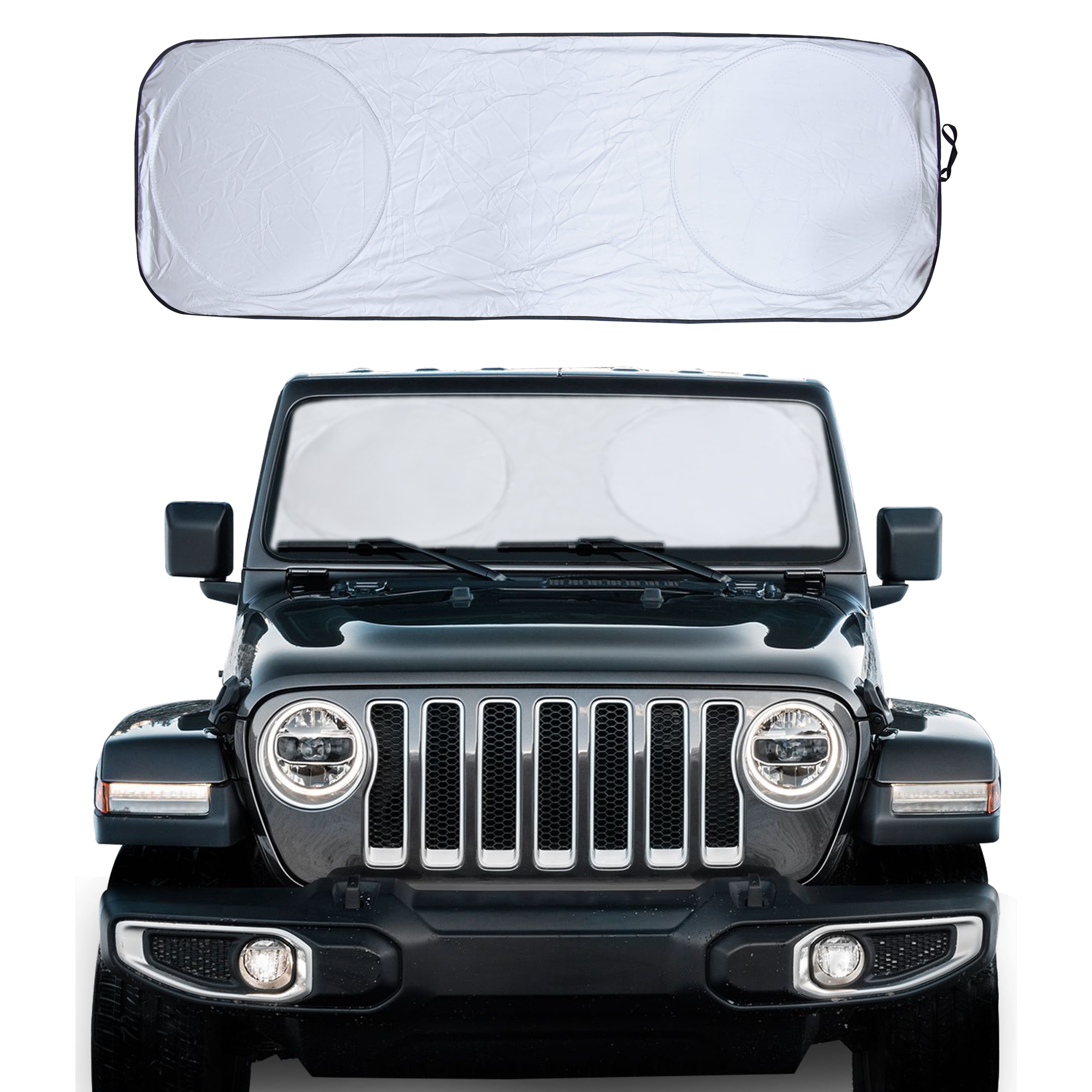 Large 63 x 33.5 inches Fits Windshields of Various Sizes Sunshade To Keep Your Vehicle Cool And Damage Free Blocks UV Rays Sun Visor Protector EcoNour Car Windshield Sun Shade Easy To Use 