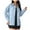Light Blue, variant on Qetyuw Plus Size Denim Jackets Womens Casual Lapel Long Sleeve Jean Jackets Loose Button Front Denim Jackets Lightweight Jean Jacket with Chest Pockets