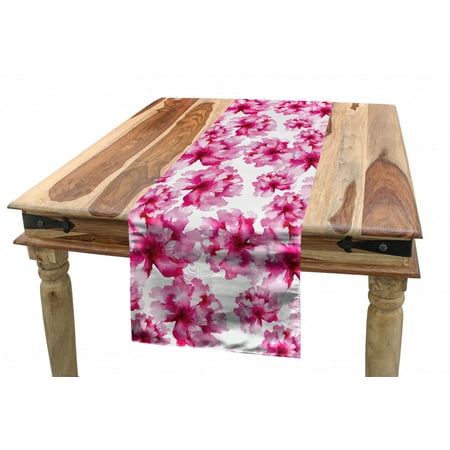 

Watercolor Table Runner Abstract Floral Arrangement Peonies Pattern Botany Themed and Nature Inspired Dining Room Kitchen Rectangular Runner 3 Sizes by Ambesonne