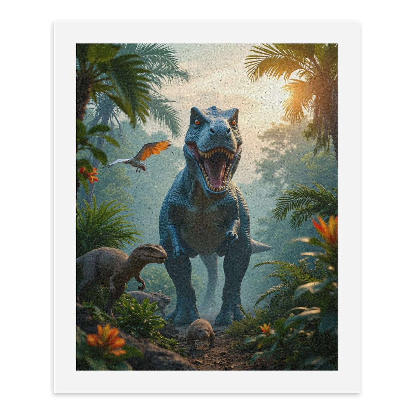 Paint By Numbers Kit for Adults Beginner - DIY Dinosaurs Jungle Adventure Scene Canvas Painting Kits for Adults, Frameless Paint By Number for Adults for Home Wall Decor 16x20 Inch