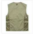 thumbnail image 5 of Outdoor Cargo Jackets for Men's Casual Work Safari Travel Photo Fishing Vest Zip-up Waistcoat Multi Pockets (3X-Large, Khaki 02), 5 of 5