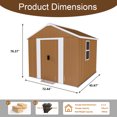 thumbnail image 2 of 6X4 FT Outdoor Storage Shed, Metal Garden Tool Shed with Windows, Lockable Door & Ventilation, Weatherproof Bike Shed Pet Shelter for Backyard, Brown, 2 of 8