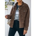 thumbnail image 5 of Asyoly Womens Corduroy Shacket Jacket Button Down Long Sleeve Solid Color Casual Keep Warm Coats Outwear With Pockets, 5 of 8
