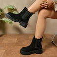 thumbnail image 5 of JUSLIO Winter Boots for Women High Heel Solid Color Ankle Boots Fashion Casual Slip On Comfort Round Toe Plus Size Boots, 5 of 9