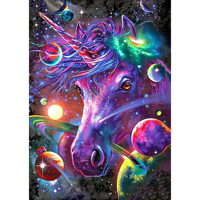 Diamond Painting (DE5120) 5D DIY Full Round Wall Drawing Kits (LH004 Cartoon Horse) 45x60cm FLhrweasw Nuevo