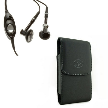 Belkin Hands Free Leather Case - Compatible With Google Pixel 3a XL - Black Vertical Leather Phone Case w Headset Verizon Hands-free Earphones Mic