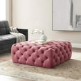 thumbnail image 6 of Modway Amour Button Tufted Large Square Velvet Ottoman in Dusty Rose, 6 of 7