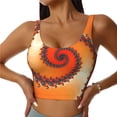 thumbnail image 2 of Haiem Orange Rotating Pattern Womens Sports Bra - U Neck Padded Low Impact Yoga Bra Workout Crop Top Gym Moisture-Wicking Workout Vest -X-Large, 2 of 9