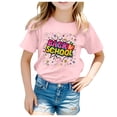 thumbnail image 1 of LUOGENLI T-Shirt pour Filles Enfants Rentrée des Classes Imprimé Décontracté Manches Courtes Haut T-Shirt Maxi Chemises pour Filles 2025 Fendu 3-4 Ans, 1 of 7