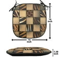 thumbnail image 5 of Safari Chair Seating Cushion Set of 6, Jeans Denim Patchwork in Safari Style Wilderness Design Art Print, Seat Pads for Office with Anti-slip Backing, 16"x16", Brown and Black, by Ambesonne, 5 of 7