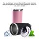 thumbnail image 2 of Drink Cup 20oz Thermal Insulated Bottle Taza de café de acero inoxidable al vacío con tapa Taza de agua, rosa Inevent HA008559-02B, 2 of 2