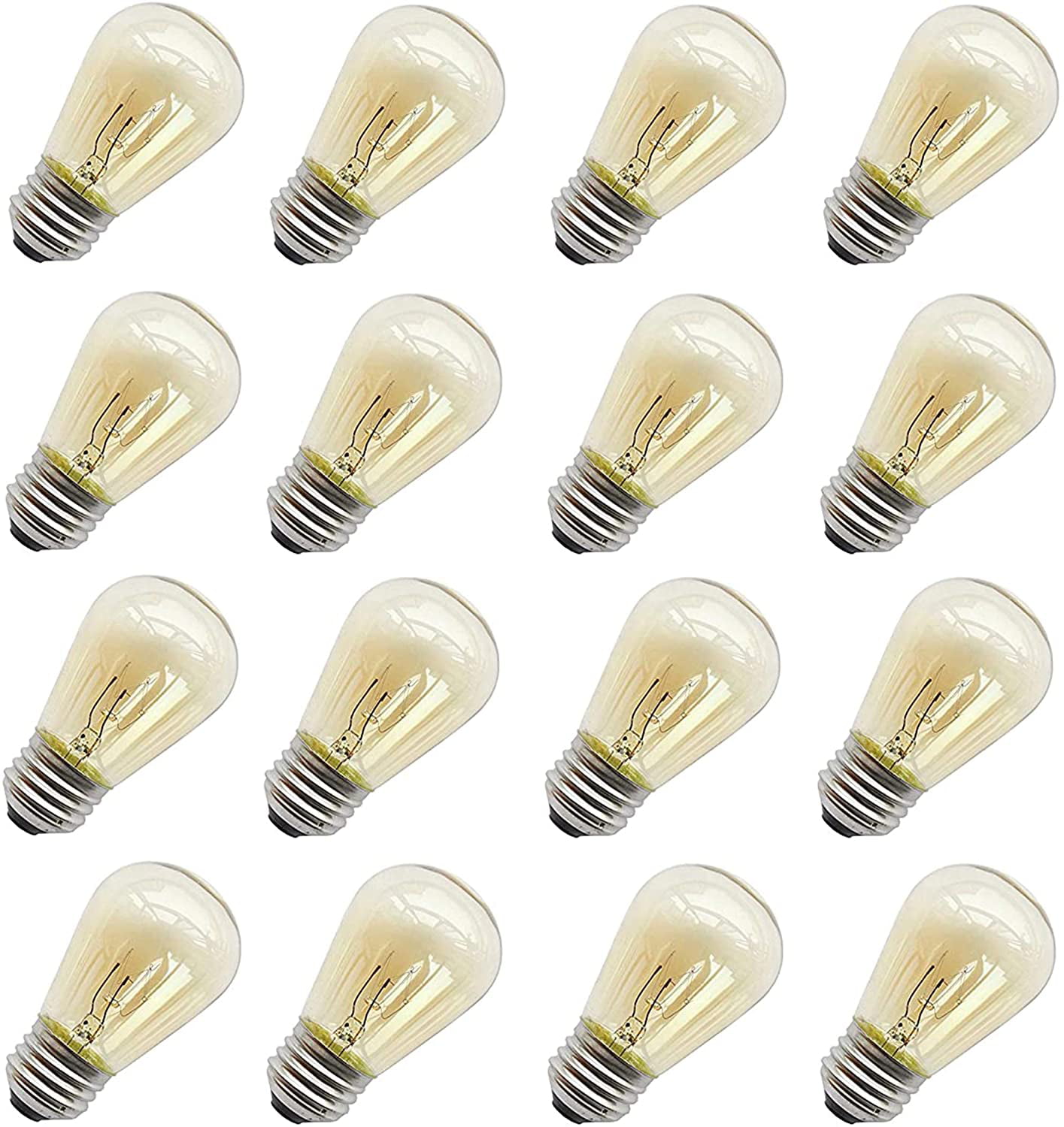 11 Watt Outdoor Light Bulbs Pack of 16 Clear Rolay S14 Warm Replacement Bulbs for Outdoor Patio String Lights with E26 Base