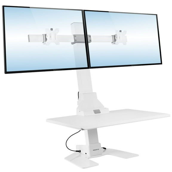 Motorized Sit-Stand Desk Converter for 2 Monitors