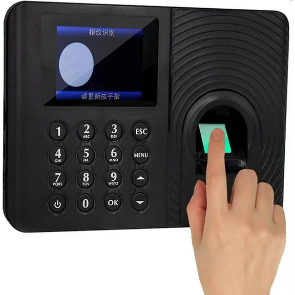 Fingerprint Time Clocks, Clocking in Machine with 2.4in LCD Screen, Language prompts and Timed Bell, Automatically Generate Reports, for Small Business, School,Office