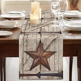 thumbnail image 3 of Table Runners 60 Inches Long Dress Scarves, Texas Star Vintage Farmhouse Kitchen/Dining Table Runner, Small Coffee Tablerunners, Brown Beige Wooden Retro Art 13x60 Inch, 3 of 9