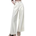 thumbnail image 2 of Women Pants High Rise Wide Leg Jeans Straight Baggy Denim Pants Loose Fit Full Length Trousers, 2 of 6