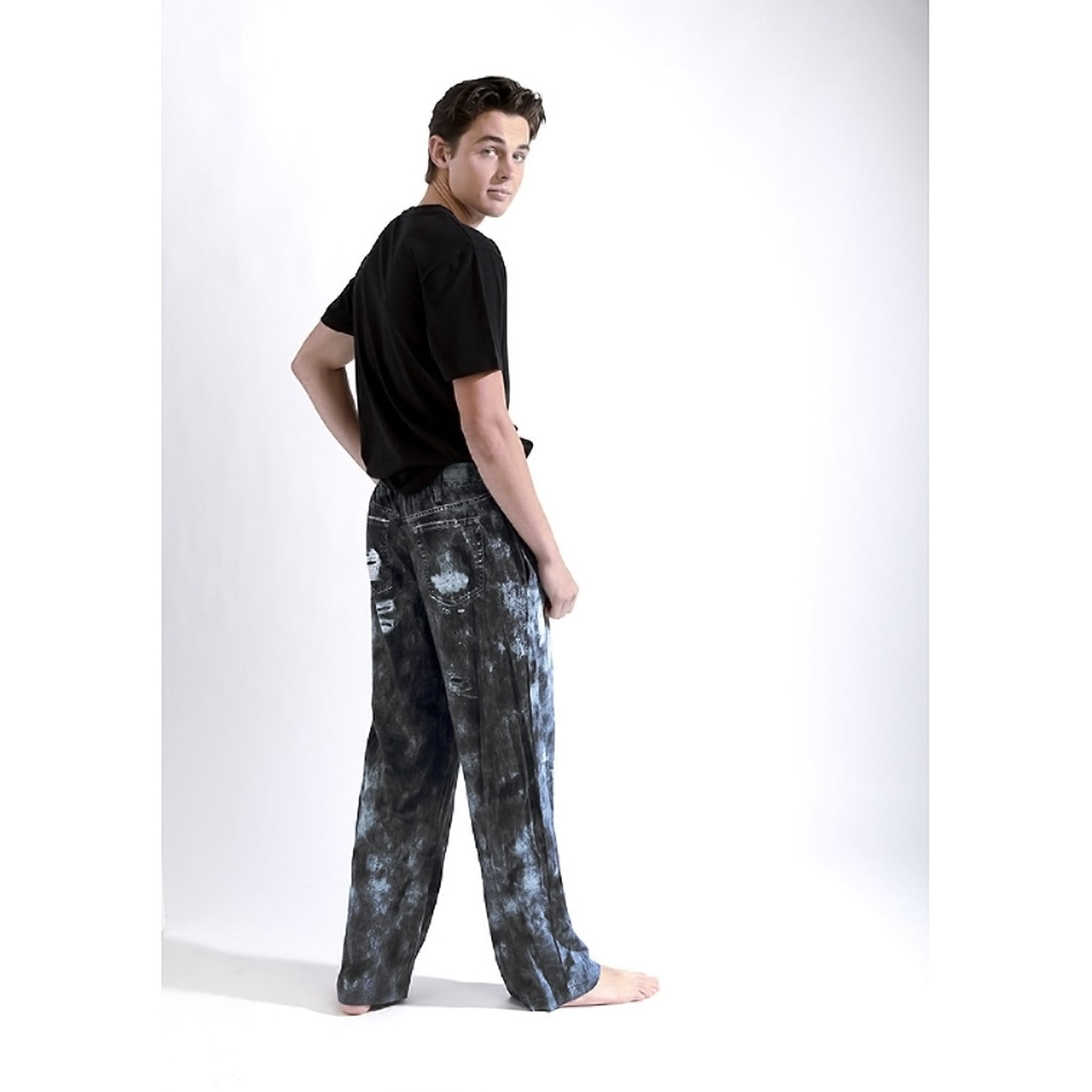 faux denim lounge pants
