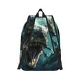 thumbnail image 3 of Daiia Underwater Dinosaur Shark Vintage Canvas Backpack for Men and Women ,Hiking Backpack,Travel Laptop Bag for School,Large Capacity Backpack-Small, 3 of 8