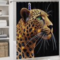 thumbnail image 5 of Golden Leopard with Sparkling Spots Shower Curtain Set Modern Bathroom Decor Mats 4pcs Fabric Bathroom Curtain Slip Floor Rug Toilet Lid, 5 of 8