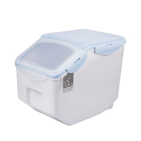 Ingredient Storage 20L Dispenser Attachable Casters And Airtight Lid Dog Pet Food Storage Container PP Material Kitchen Rice Cereal Flour Toddler Lunchbox for Pantry Storage Coffee Storage Container