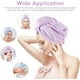 thumbnail image 5 of Toallas para secar el cabello, toalla de microfibra, conjunto de turbante para el cabello, envoltura súper absorbente para el cabello con diseño de botones, azul, morado, 2 piezas, 5 of 5