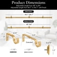 thumbnail image 4 of MERIVILLE 1-Inch Diameter Dobson End Cap Single Window Treatment Curtain Rod, 48-Inch to 84-Inch, Royal Gold, 4 of 9