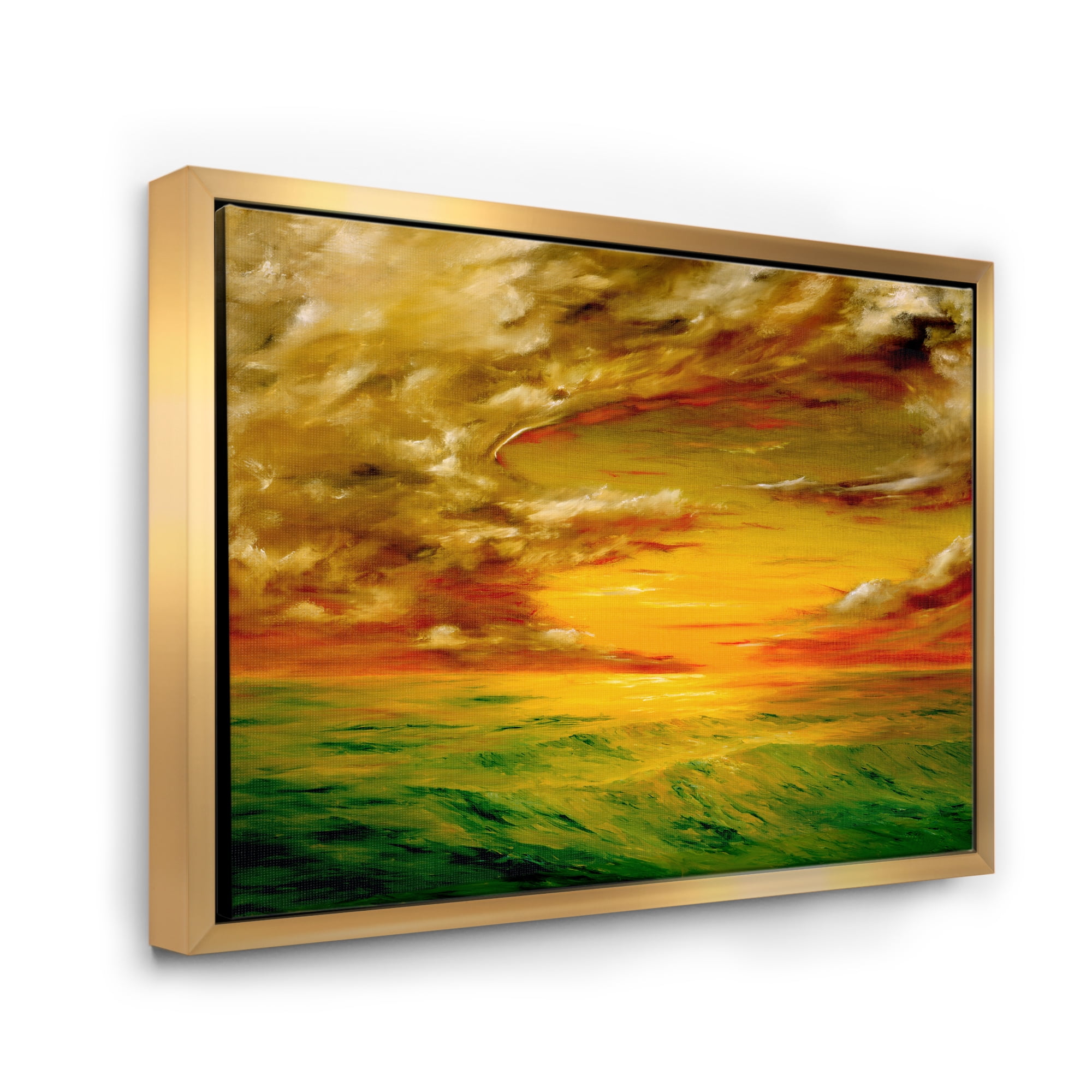 Designart 'Colorful and Bright Sunset At Santa Rosa California' Farmhouse Framed Canvas Wall Art Print