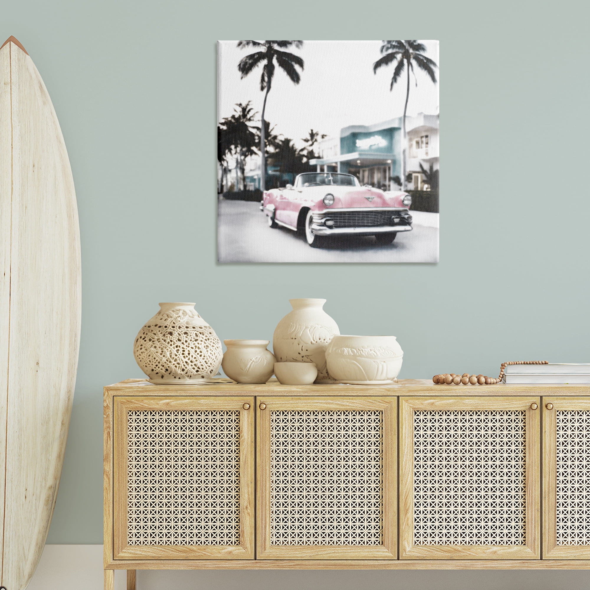 Stupell Industries Tropical Cruise Antique Car Transportation Painting Wrapped Canvas Art Print Wall Art, 36 x 36