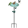 thumbnail image 4 of Bird Bath for Outside, Metal Birdbath Freestanding Bird Bath & Birdfeeder with 3-Pronged Base, Using for Outdoors Garden Patio Yard, Green, 4 of 9