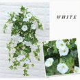 thumbnail image 4 of Morttic 1x Artificial Hanging Flower,Fake Plastic Faux Flower Morning Glory Fabric Vine Petunia for Indoor Outdoor Garden Porch Eave Wedding Wall Decor (White), 4 of 4
