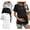 Black/Khaki/White/Black White Stripes, variant on Weardear 4 Packs Maternity Shirts Crew Neck Batwing Short Sleeve Pregnancy Tunic Tops Split Side Summer T Shirt for Women
