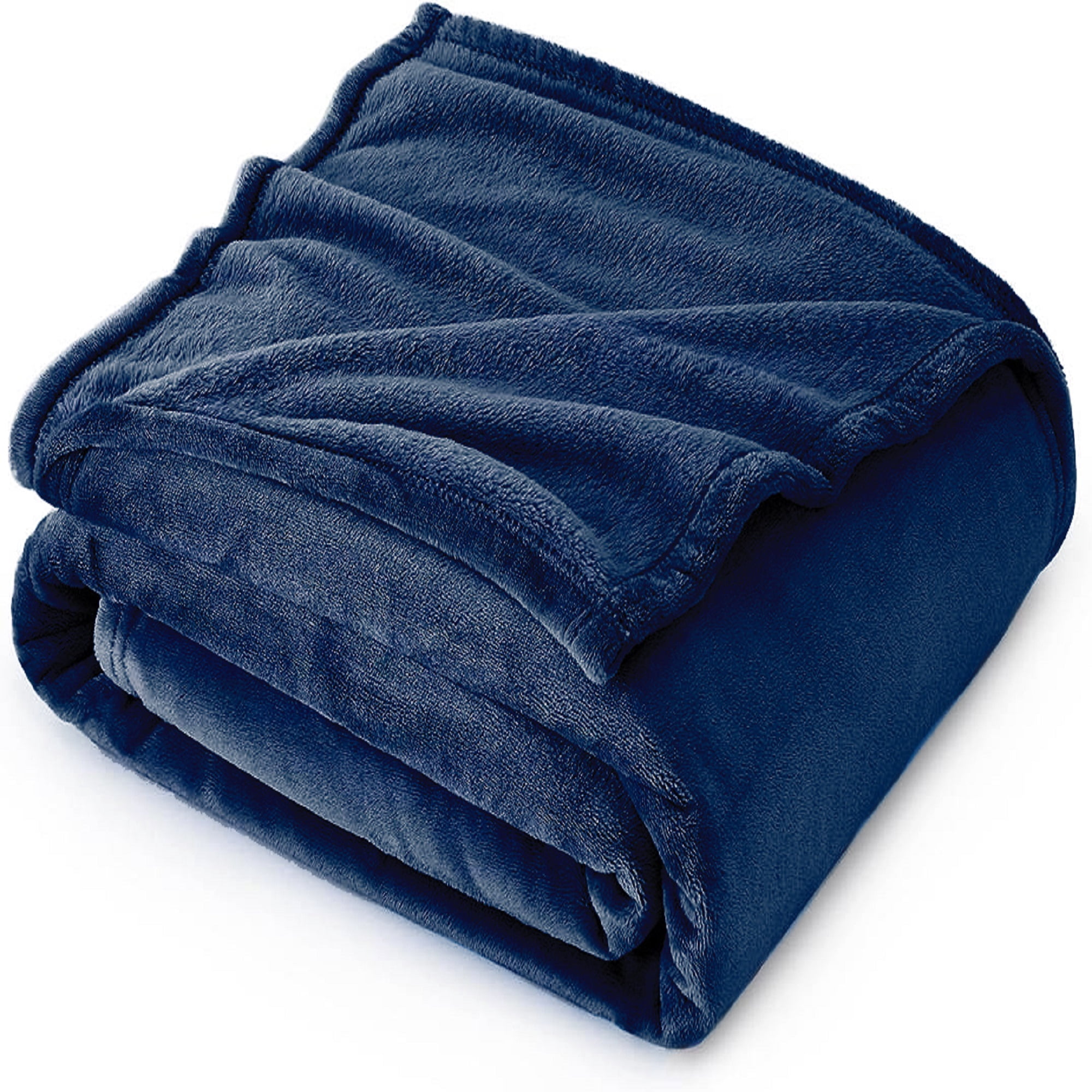 24 pack Trail maker Plush 60”L x 50”W Lightweight Microfiber Sherpa Adult Throw Blankets in Navy Blue