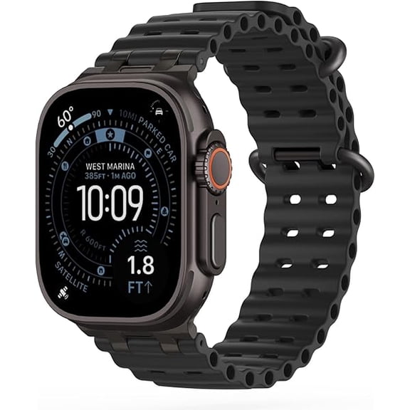 Ocean Band Compatible with Apple Watch Ultra 3/2/1 49mm, Upgraded Metal Connector Breathable Sport Watch Strap for Men Women