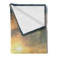 thumbnail image 2 of Abstract Soft Flannel Fleece Throw Blanket, Sunrise Sunbeams with Clear Sky Horizon Vector Image in Pixels Mosaic Artwork, Cozy Plush for Indoor and Outdoor Use, 60" x 80", Multicolor, by Ambesonne, 2 of 5