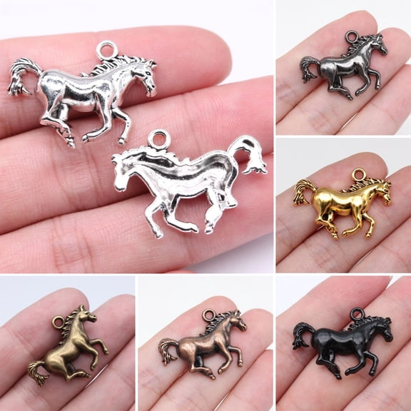 SmartBy Metal Horse Pendant Retro Horse Charm Vintage Running Horse Pendant for Jewelry Making DIY Earrings Keychains Necklaces Craft Projects
