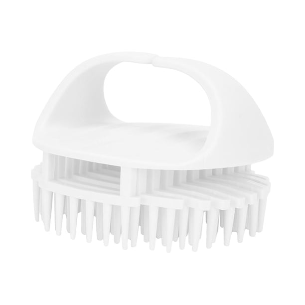 Masajeador de cuero cabelludo, cepillo de champú, ducha ergonómica, depurador de cuero cabelludo, lavado de cabello Blanco
