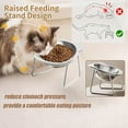 thumbnail image 3 of Elevated Cat Food Bowls With Stand, 2-Pack Raised Stainless Steel Pet Dishes, Tilted Whisker Relief Design For Cats & Small Dogs, Anti-Slip Metal Bowls For Food & Water, 3 of 5