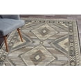 thumbnail image 1 of Tribal Turkish Area Rug, Abstract Geometric Motif of Striped Zigzag Shapes and Squares in Nude Tones, Soft Carpet for Living Room Decor with Distressed Look, 2.6' x 5', Umber Cream Grey, by Ambesonne, 1 of 6