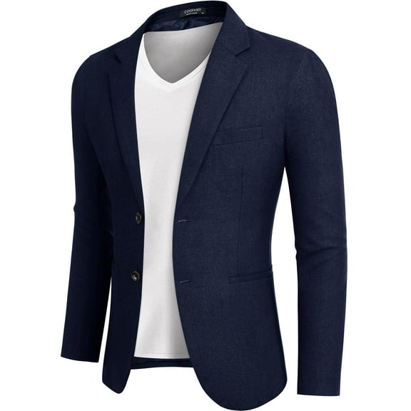 COOFANDY Mens Blazer Two Button Suit Jackets Lapel Collar Sport Coats with Pockets
