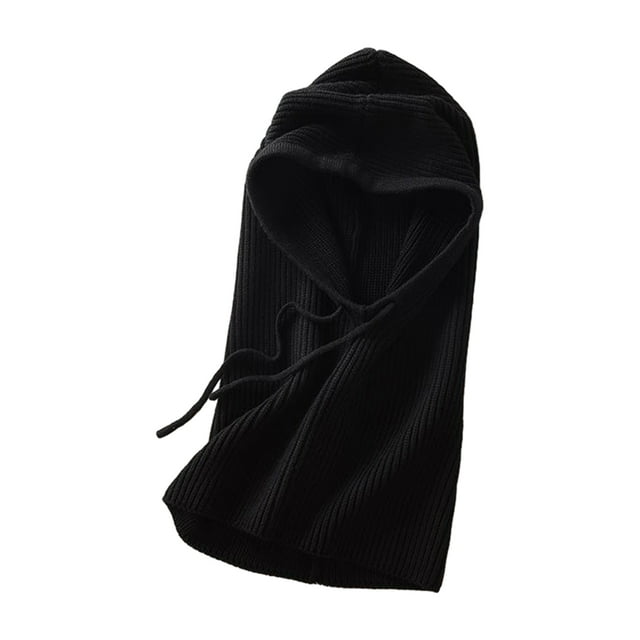 Qarigey Bufanda con capucha de punto para mujer, imprescindible para invierno, bufanda cálida con capucha, sombreros, gorro de punto con Sombreros Negro